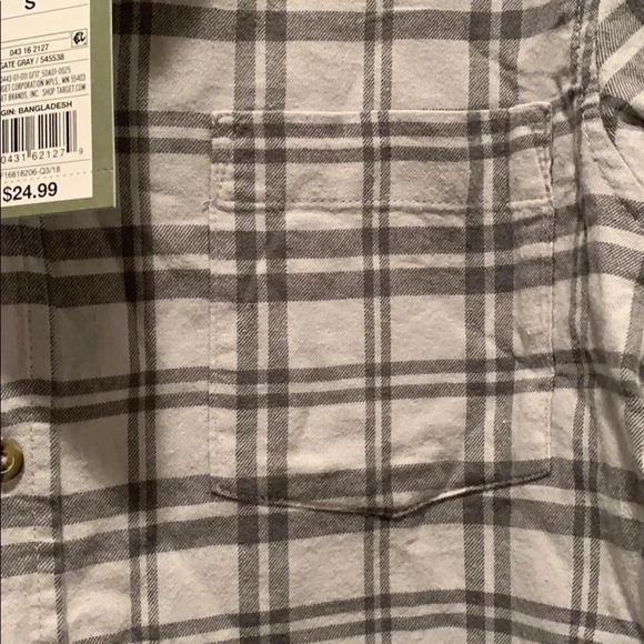 Goodfellow Button Down Casual Plaid Shirt Grey NWT - Picture 8 of 10